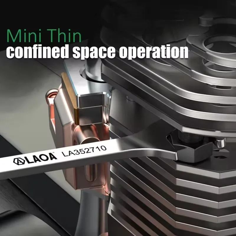 LAOA ชุด 18 ชิ้น Plum Blossom เปิด dual-Purpose ประแจสแตนเลสมินิบาง Plum Blossom เปิดประแจ 4-11 มม.