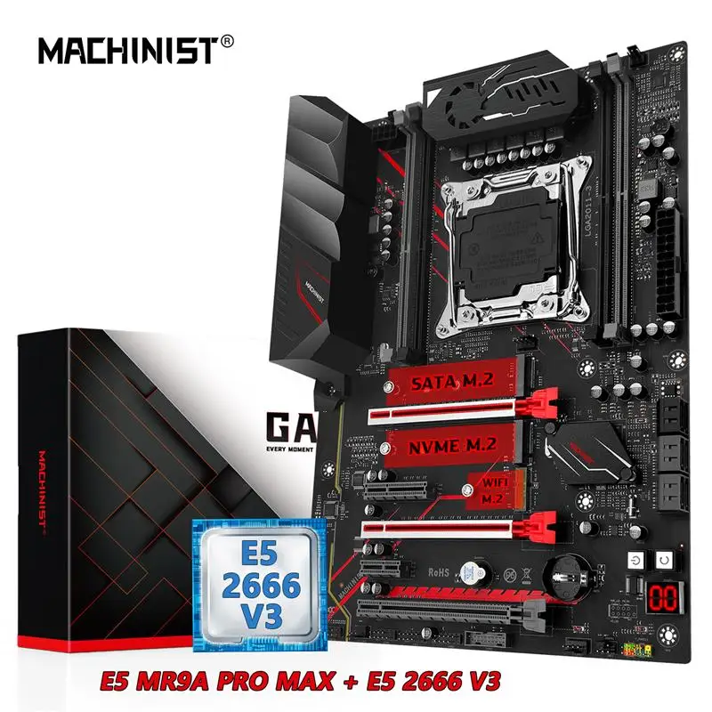 Go! MACHINIST Kit X99 Motherboard combo Set With LGA 2011-3 Xeon E5 2666 V3 CPU Support DDR4 RAM Memory ATX E5 MR9A PRO MAX