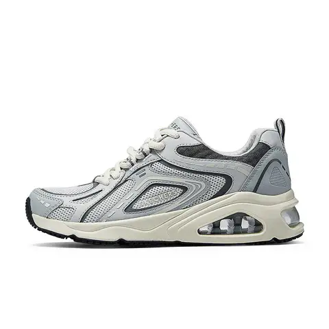 Skecher 여성 신발 새로운 부드러운 밑창 편안한 미끄럼 방지 경량 쿠션 메쉬 표면 스포츠 운동화 177905 -그레이