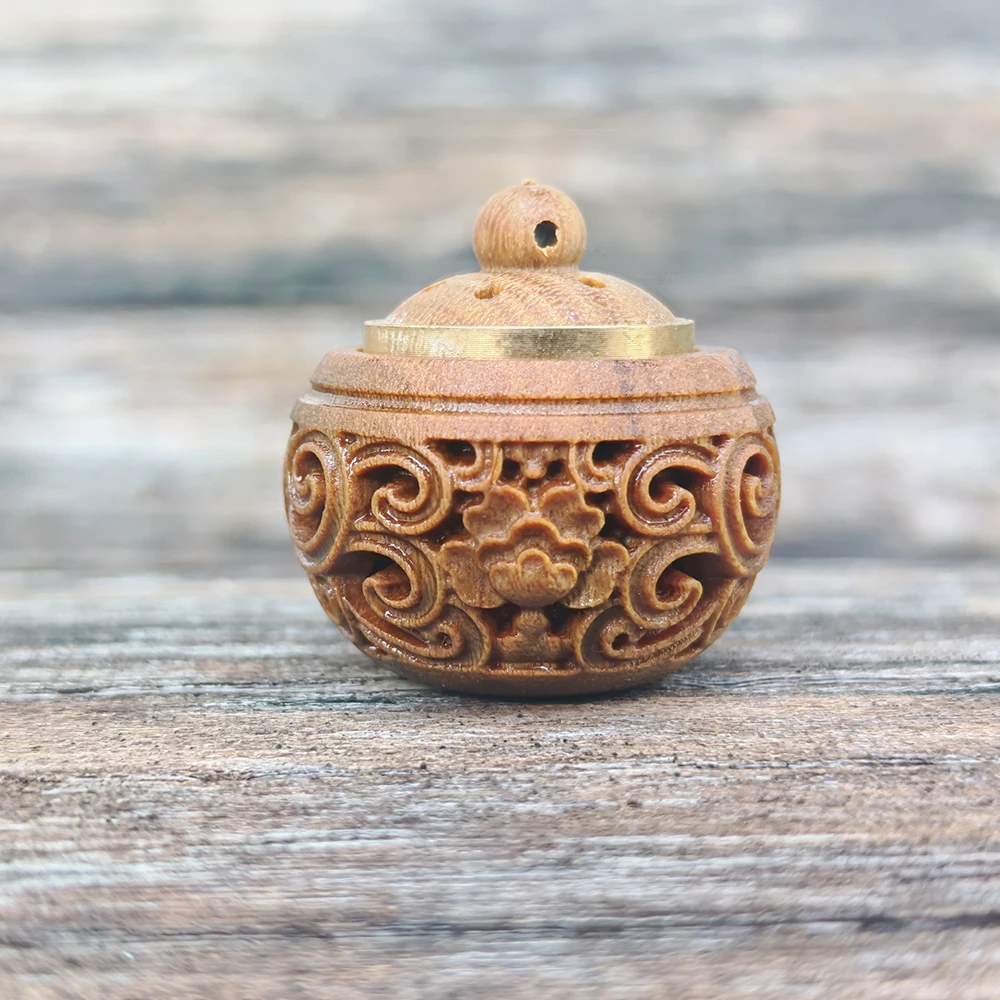 1 Inch Wooden Xishi Lotus Fragrance Sachet Ornament, Openable, Simple Style, Suitable for Centerpiece Decoration, Housewarming Gift, Gift for Best Friend, Back-To-School Season Gift, Party Decoration, Study Room, Office Decoration