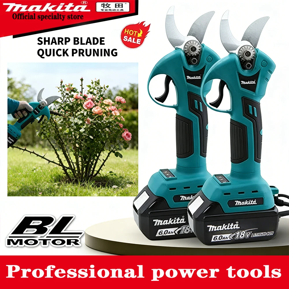 100% Genuine Makita 18V Cordless Electric Pruning Scissors for Fast Orchard Garden Trimming,Lithium Battery Power Tool