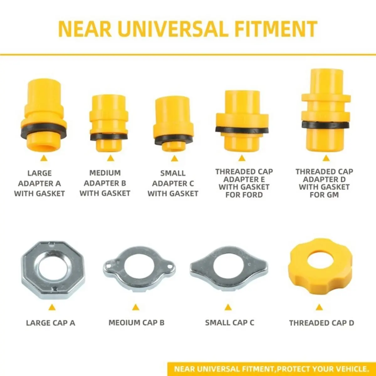 Coolant Funnel Kit, 15 Piece Fluid and Oil Funnel Set, Coolant Funnel Kit Allows Access to Hard-to-Reach Radiators