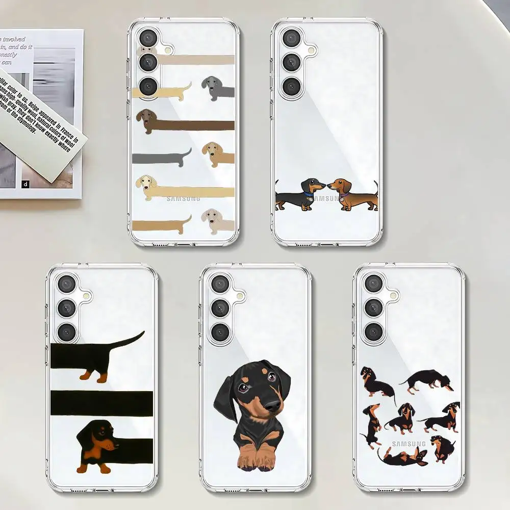 

Dachshund Silhouette Dog Anti-Fingerprint Transparent Phone Case For Samsung Galaxy A52,A12,A51,S24,S23,S22ULTRA,S21 Edge,S20LIT