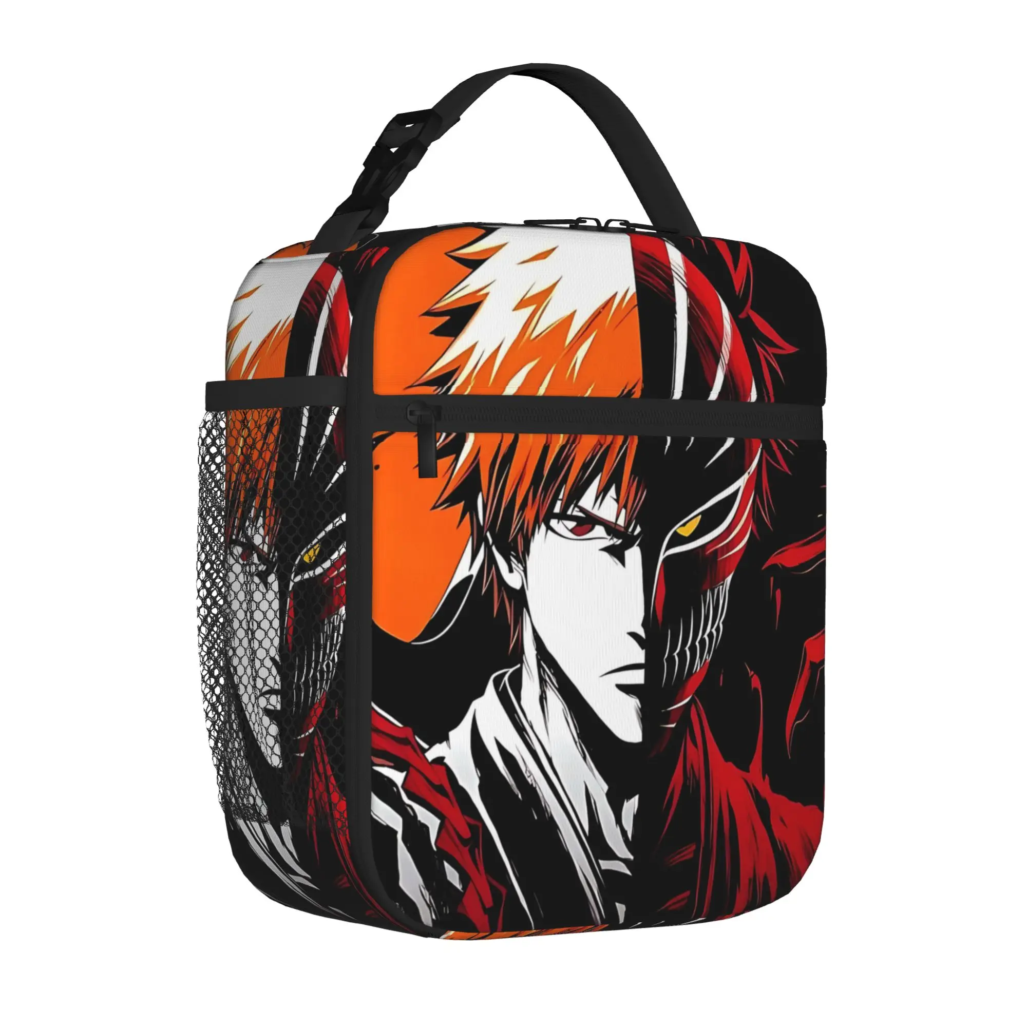 1 Piece Portable Lunch Container Orange  Zipper Closure Durable Pocket B-BLEACH  For Lunch Lunch Box Bag