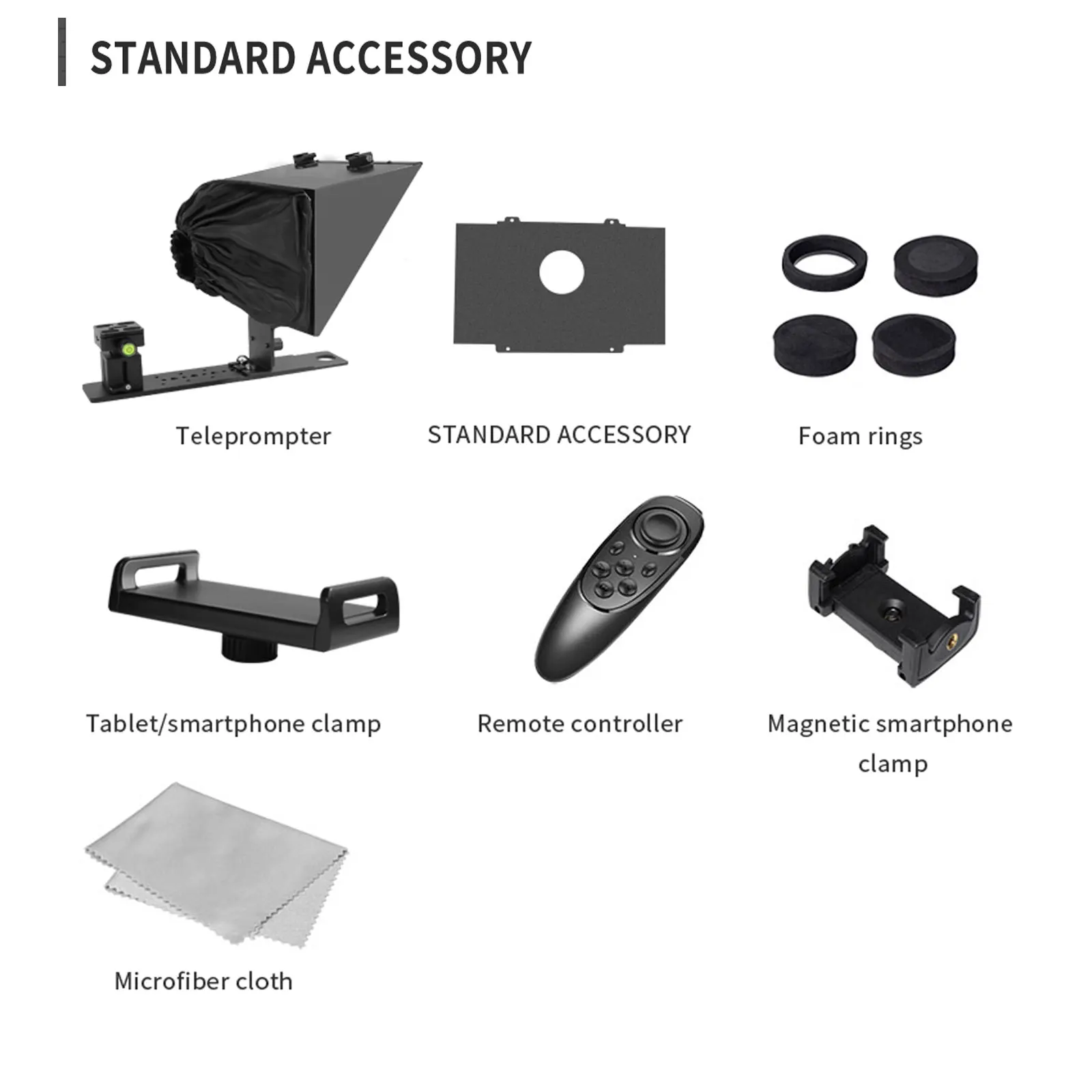 FEELWORLD TP13A Teleprompter portátil de 13 pulgadas compatible con menos de 13" DSLR Shooting Smartphone/Tablet mando a distancia