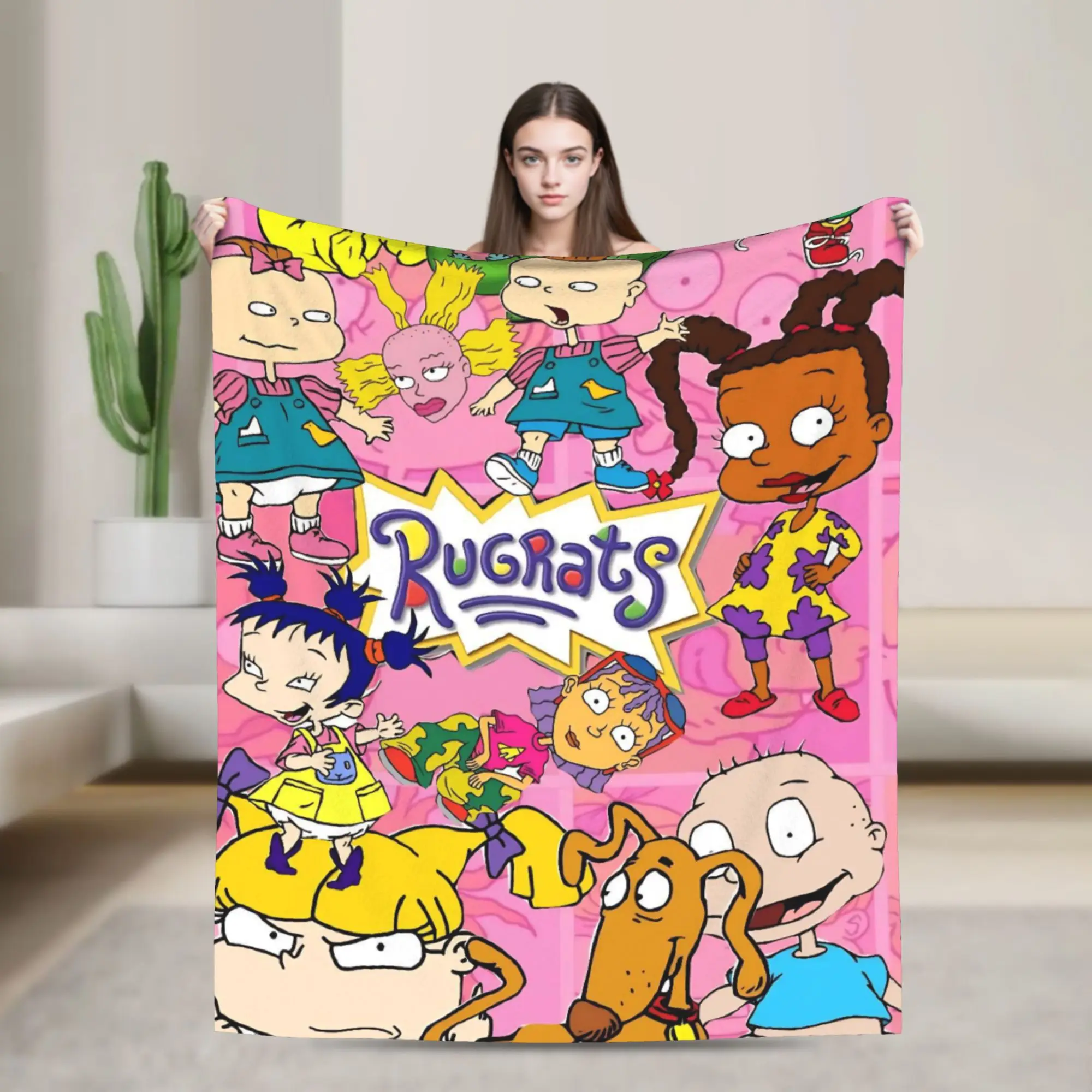 Super Soft Cartoon R-Rugrats Throw Blanket Premium Fleece Flannel Lightweight  Bed Blanket Cozy Plush Bedspread All Season Use