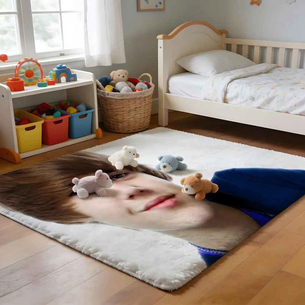 

Floor Mat Soft Flannel Rug Non-Slip Absorbent Mat for Bathroom Bedroom Home Decor Hot Singer J-Justin B-Bieber