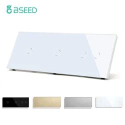 BSEED Triple Wall Touch Switches Glass Screen Sensor Light Switches 1Way White Black Gold EU Standard Backlight Home Switch 10A