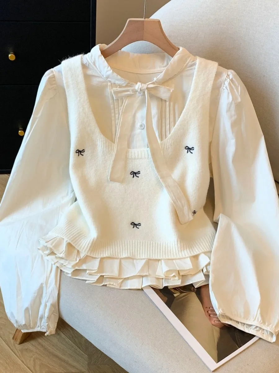 أوصى الشراء الذاتي المطرزة عقدة محبوك سترة طويلة Sve irt قطعتين مجموعة النساء ort Sle فضفاضة تناسب #2