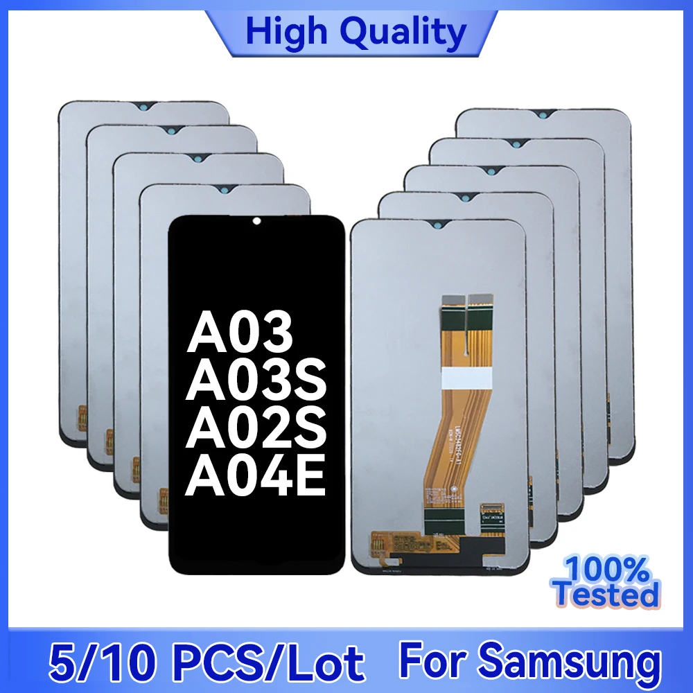 

Оптовая продажа, 5/10 шт./лот для Samsung A02S, ЖК-дисплей A03S A03 A04E с сенсорной сборкой, сенсорный экран