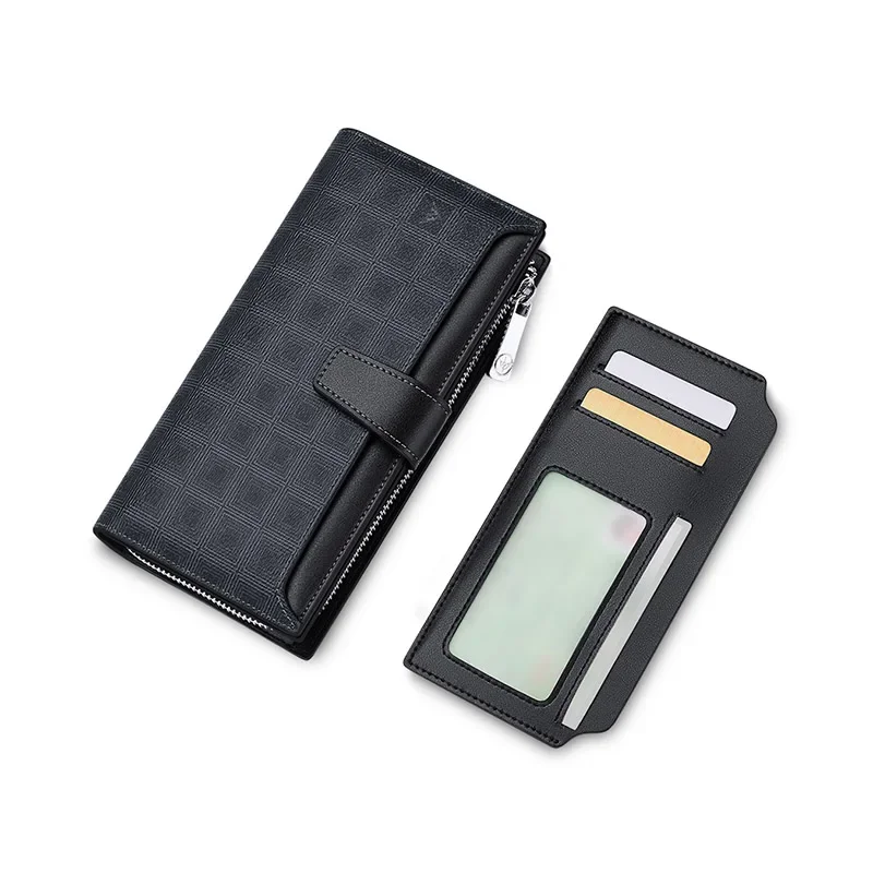 Men's wallet 2024 new wallet Genuine long fashion light luxury brand wallet holding bag simple large capacity multi-card