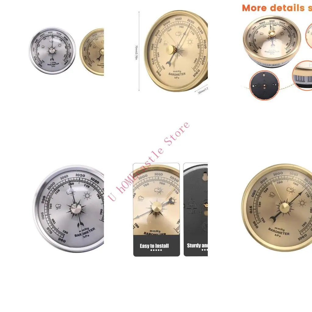 63HF Precisions Engineered Barometer Large Weather Prediction Tool Analog Display Metal Housing Farm Use
