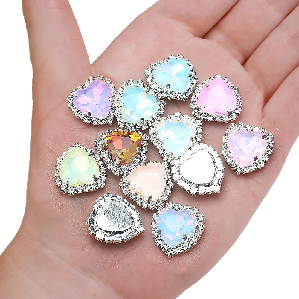 Love Crystal Buckle, Four Claw Diamond Surrounding Edge, Hand Sewn Diamond, DIY Jewelry Accessories, Clothing Material, 16mm New