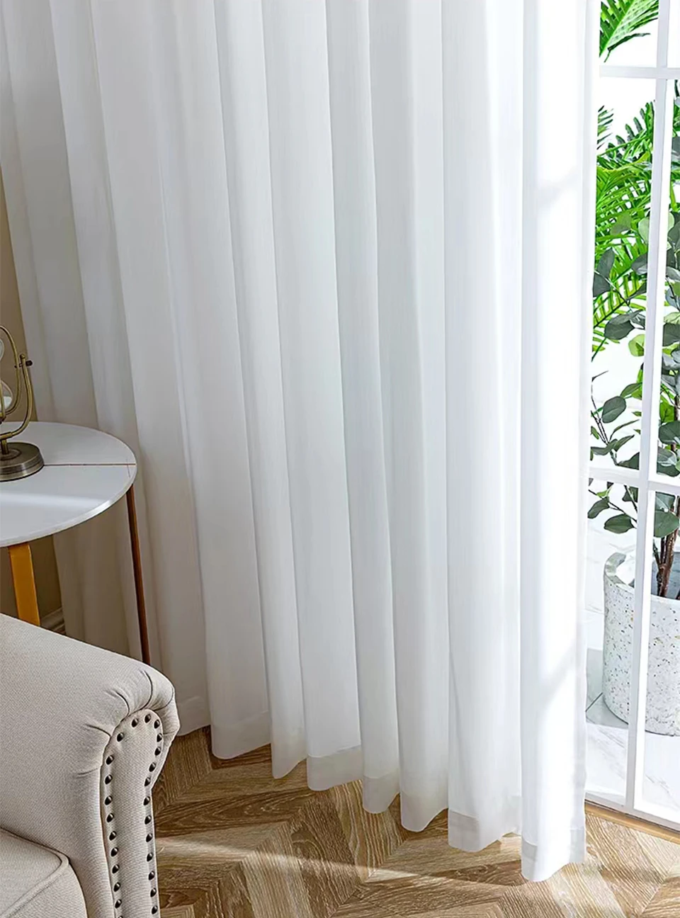 Asazal Weißer Tüll Hochwertige Dicke Luxus-Chiffon-Fenstervorhänge für Schlafzimmer, Verdunkelungsvorhänge Großhandel, Wohnzimmerdekoration – Detail 10
