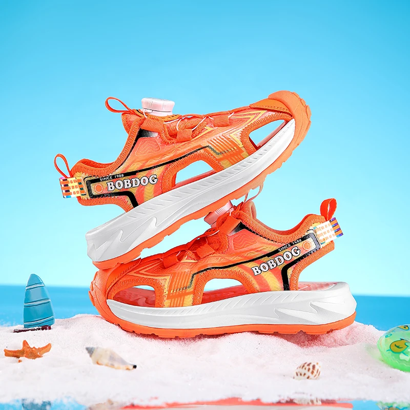 

Детская повседневная обувь, новые дышащие летние удобные сандалии на плоской подошве, уличные нескользящие прогулочные пляжные сандалии для детей