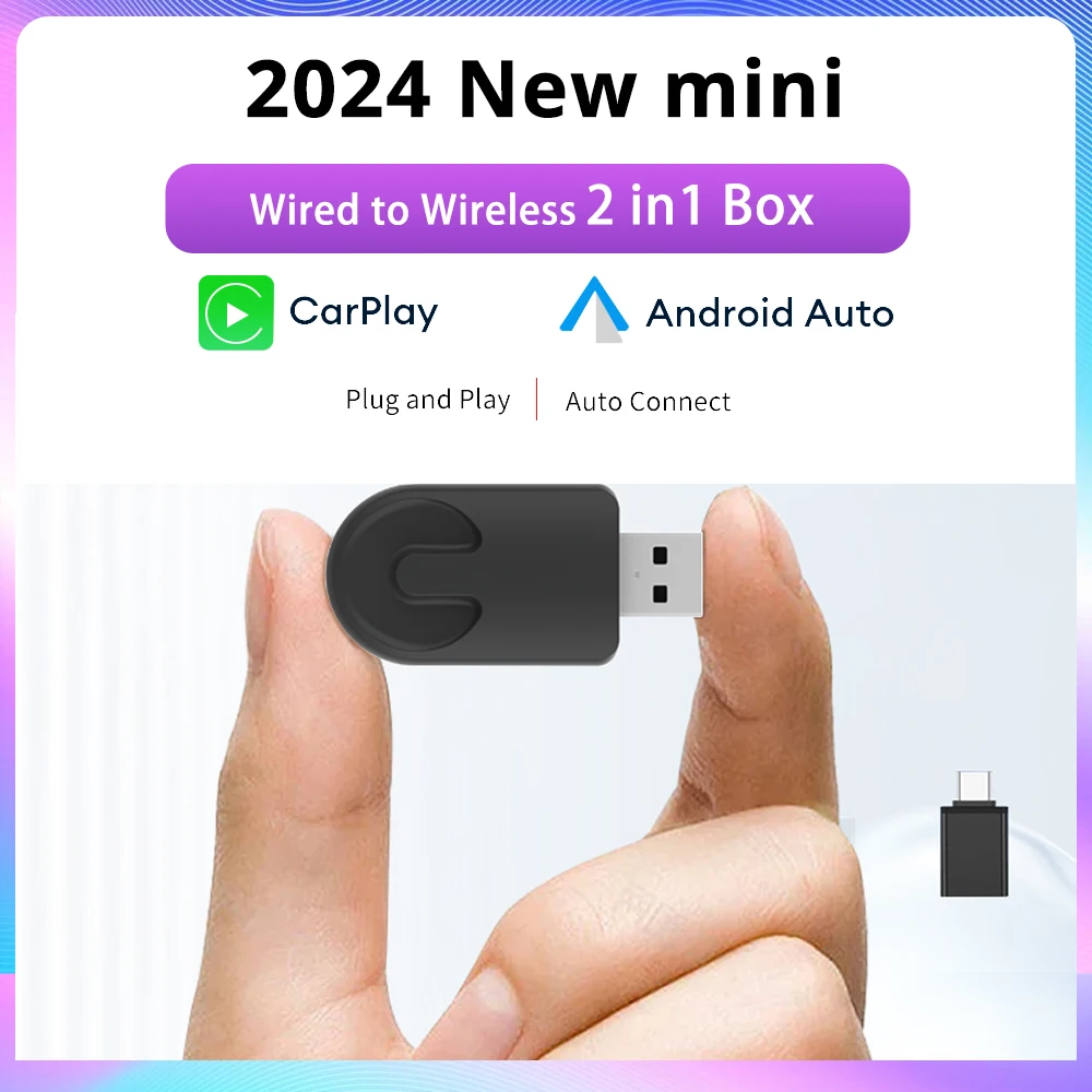 XUDA AI Box Wired to Wireless Carplay and Wireless Android Auto Keep the Original Car Control Function 2024 New Mini 2 in 1 Box