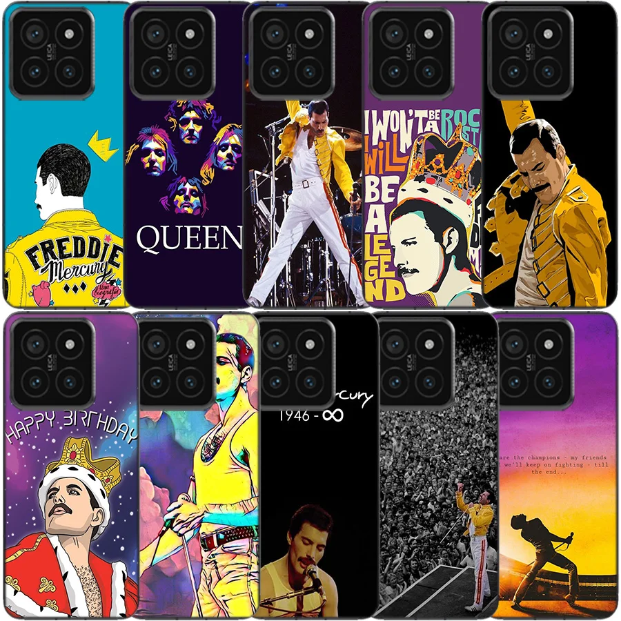 Rock Funky Freddie Mercury Queen Clear Phone Case For Xiaomi Poco X6 X5 X7 Pro X4 X3 NFC F4 GT F6 F5 F3 M5 M5S M4 M3 Pro F2 F1 T