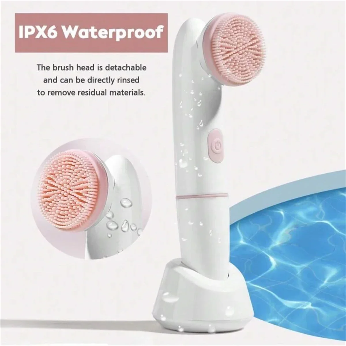 Face Beauty Electric facial cleaning brush facial exfoliator, sonic vibration rotating facial cleanser, skincare tools