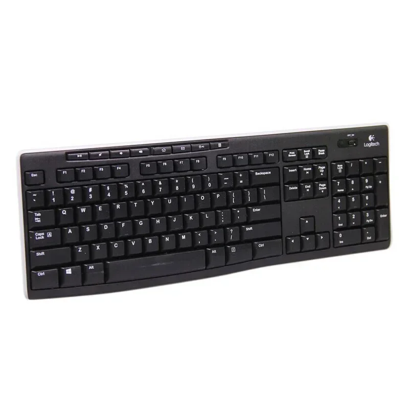 Logitech K270 Wireless Keyboard: Full Size Silent Computer Keyboard with Media Keys - Spill Resistant Quiet Type for PC Laptop