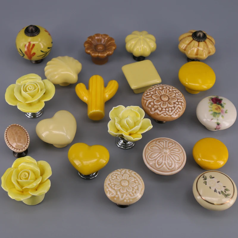 1PC Multi-model ceramic furniture knobs Creative drawer cabinet knobs dresser cupboard door pull handle