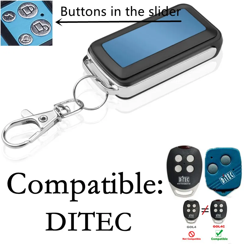 

433MHz DITEC GOL4C Garage Door Opener Clone Remote Control Fixed Code DITEC Transmitter Garage Command