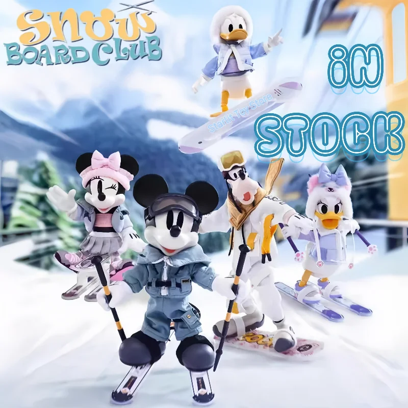 

Morstorm Disney Snow Board Club Series Mickey Minnie Donald Duck Daisy Goofy Super Movable Joint Toys Action Figure Model Gifts