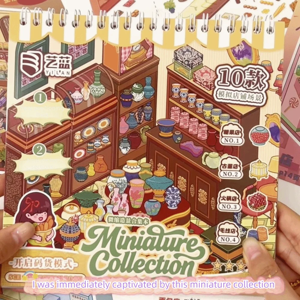Kawaii Design 3D Scenery Stickers Pre Cut Stickers Repositionable Shop Scene Sticker Spiral Bound Cartoon Pattern