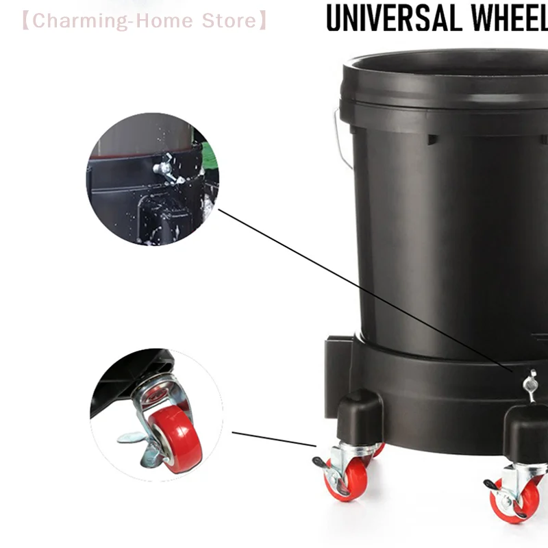 【M】Rolling Bucket Dolly 360° Swivel Bucket Roller Removable Truck With Wheels Storage Tray Heavy Duty Car Wash Tools Accessories