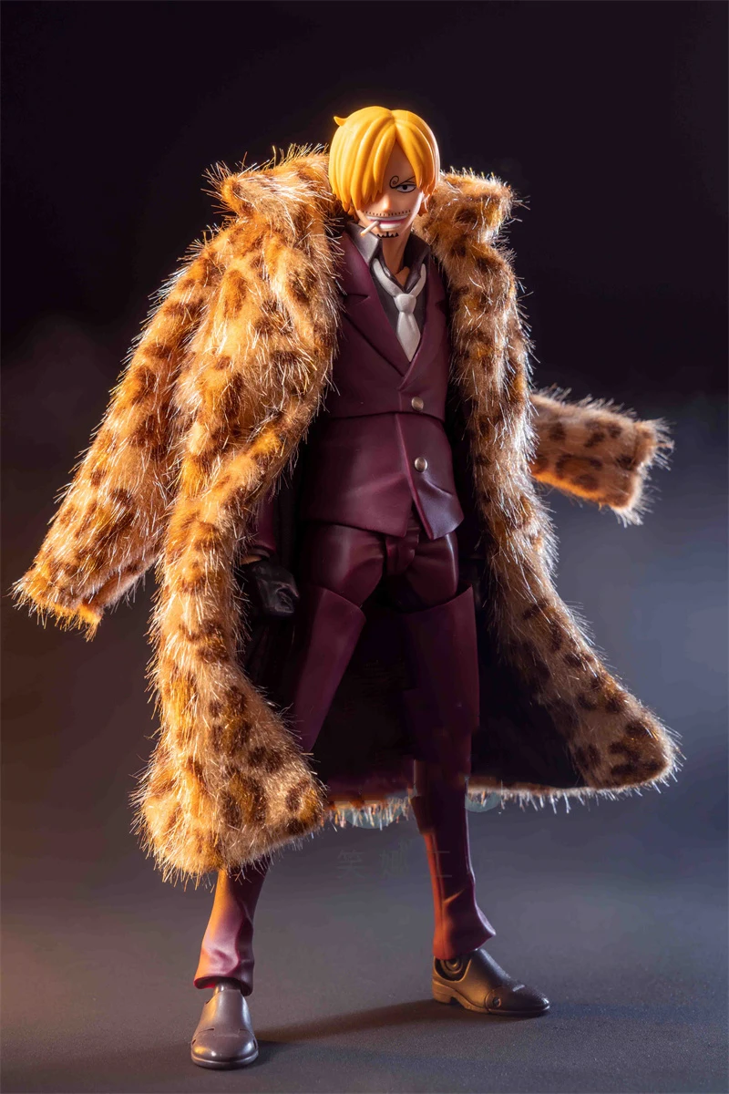 【High Quality] SHF 1/12 Scale One Piece Pirate King Vinsmoke Sanji Leopard Print Trench Coat for 6-inch Action Figure Body Model