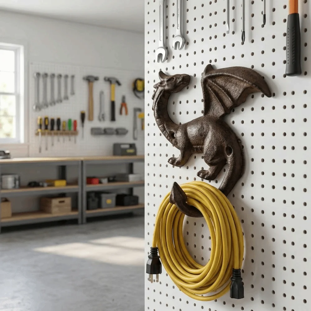 Iron Iron Dragon Tail Hook Multi-functional Creative Wall Mount Key Rack Easy Installation Space-saving Car Key Hook Rack