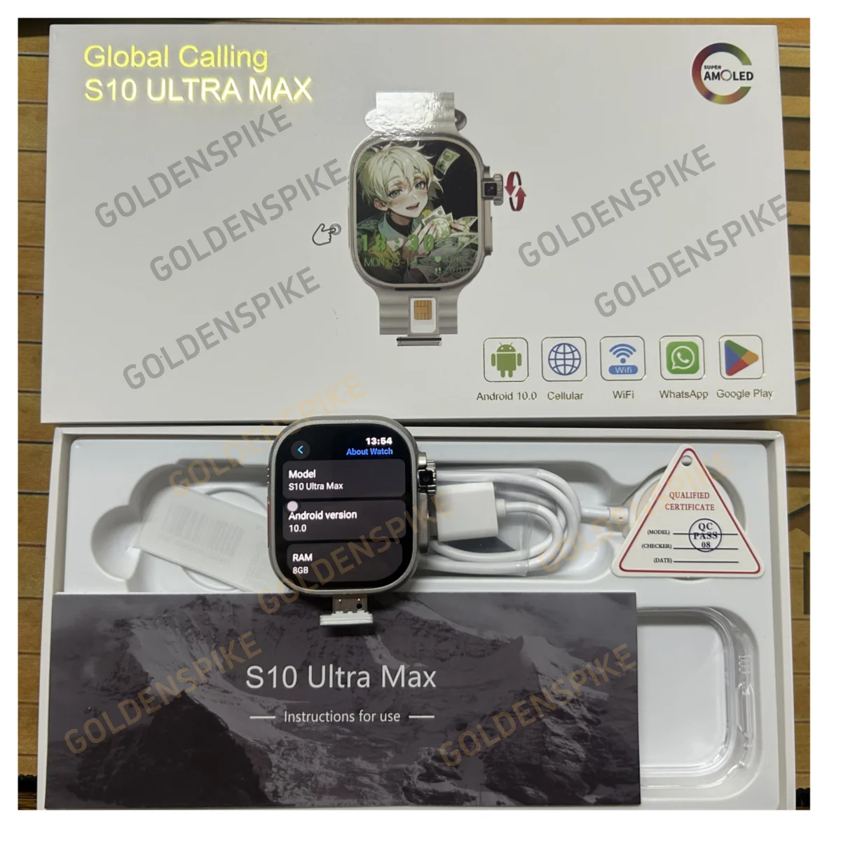 S10 ultra max smartwatch 5g lte android 10.0 2.26 ''amoled câmera rotativa chamada de vídeo gps wifi app download relógio inteligente das mulheres dos homens