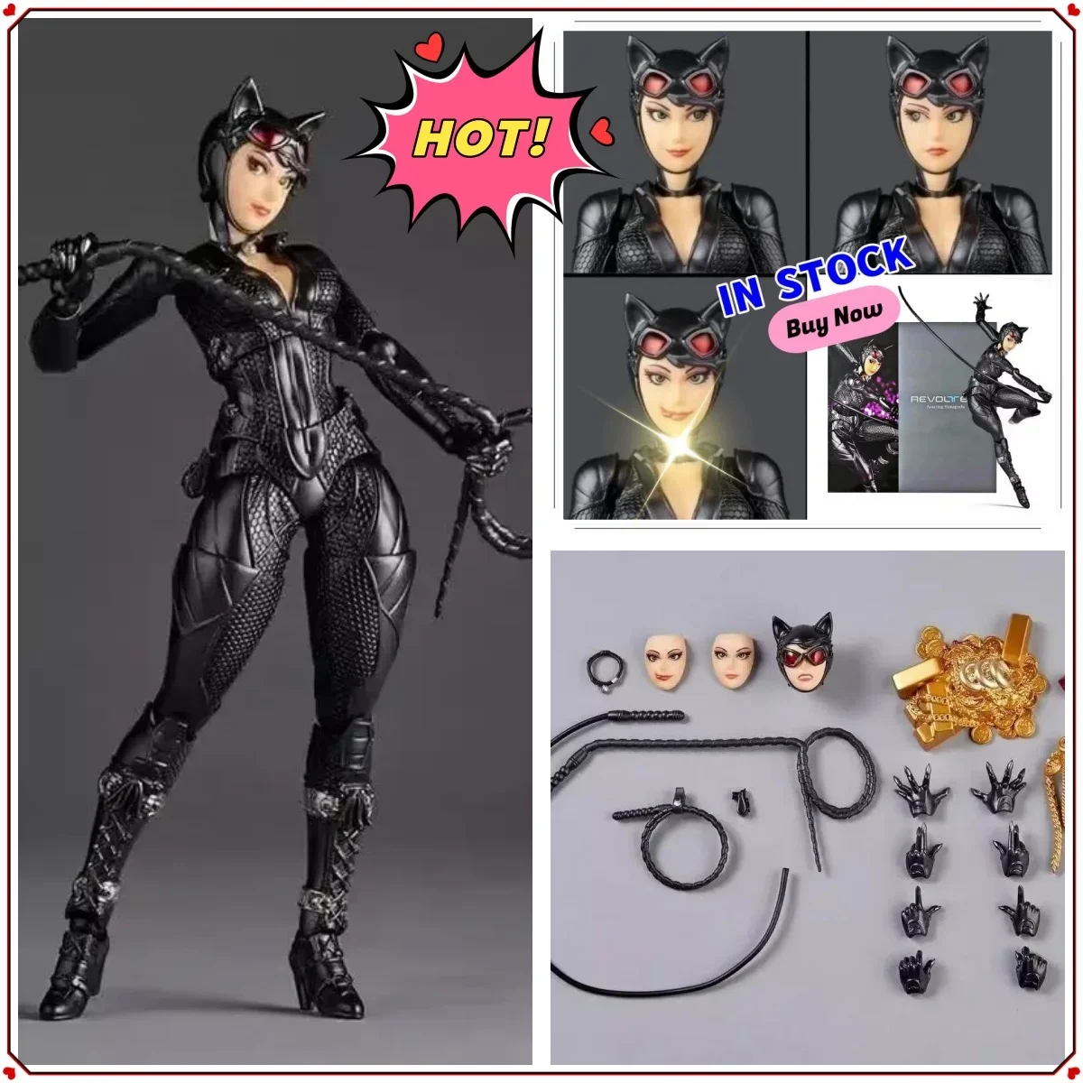

2026 В наличии, хит продаж, Kaiyodo Revoltech Catwoman DC Selina Kyle Batman, потрясающая Yamaguchi, эксклюзивная новая коллекционная фигурка