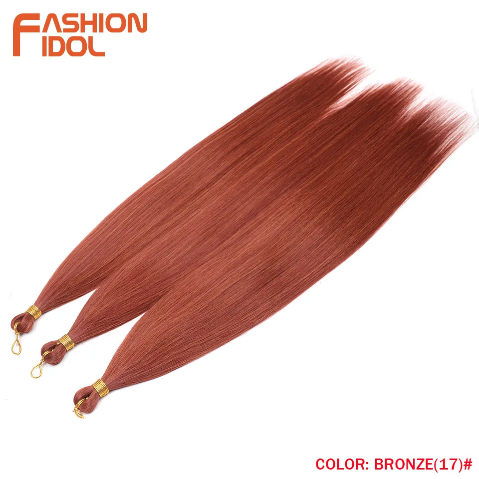 Ariel glattes Haar Bündel häkeln Zöpfe Haar synthetische 28 Zoll 3 Stück Flechten Haar Ombre blonde Yaki häkeln Haar verlängerungen – Detail 6