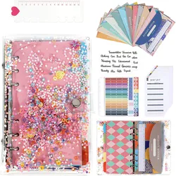 Copertina per Notebook in PVC con raccoglitore A6, Set di Organizer per pianificatore di sistemi di buste per contanti, con tasche per raccoglitori, fogli di Budget ed etichette