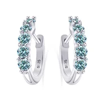 925 Sterling Silver Earrings with 1 CT Total Moissanite  Exquisite Jewelry Gift for Weddings & Parties, Sparkling Classic Style - Image 2