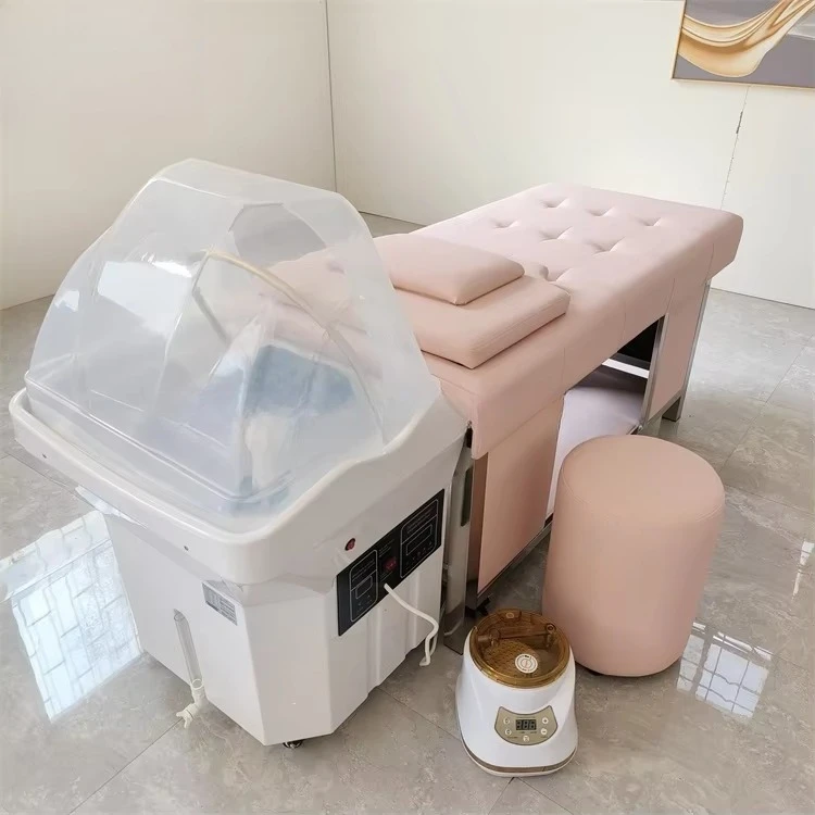 New Pink Thai Shampoo Massage Bed Fumigation Multifunctional Water Circulation Therapy Waterless Shampoo Bed