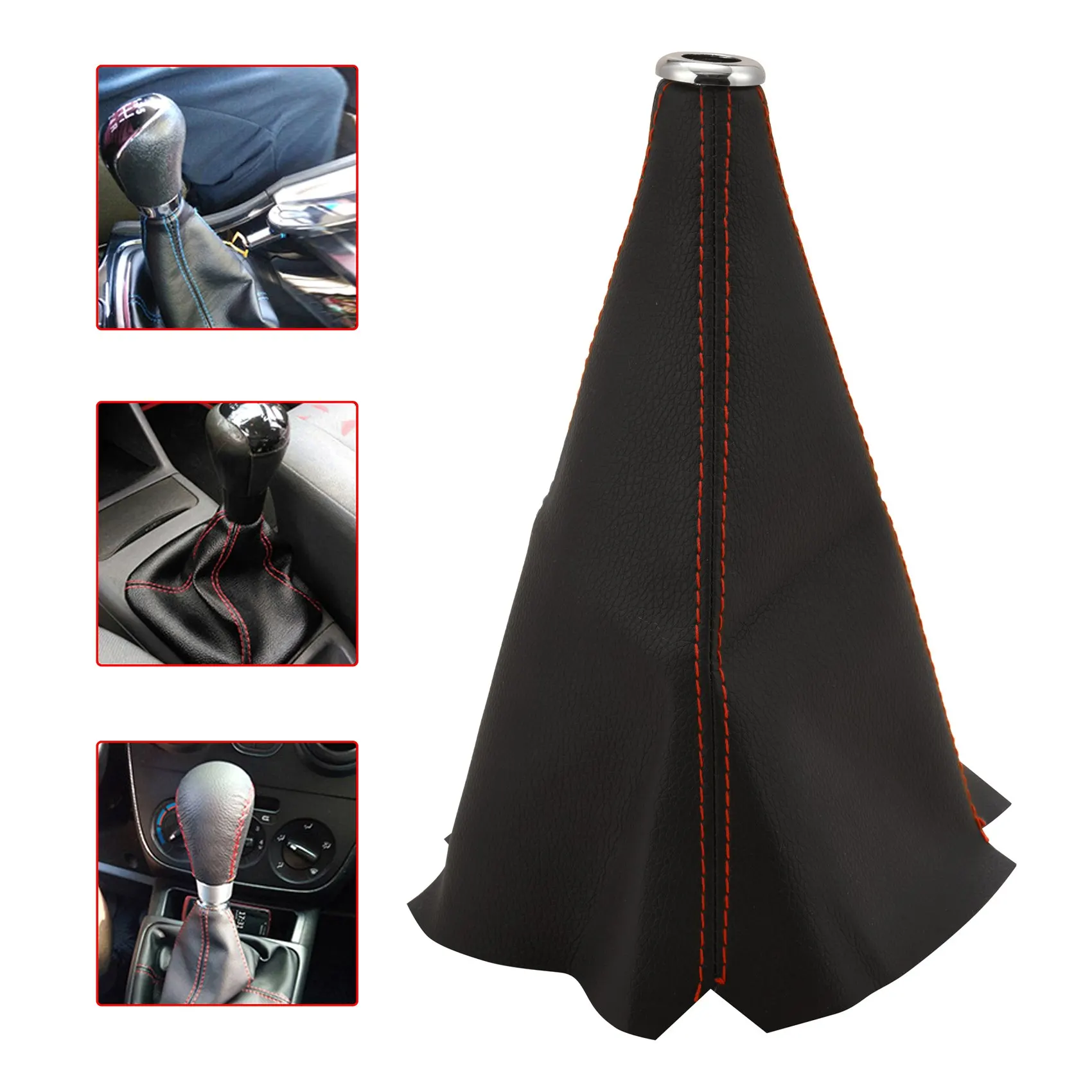 AT77 Universal Auto Manual เกียร์ Shift Knob Boot ฝุ่นเกียร์ Gaiter Cover เกียร์ Shifter Boot Shift Knob Gaiter Boot