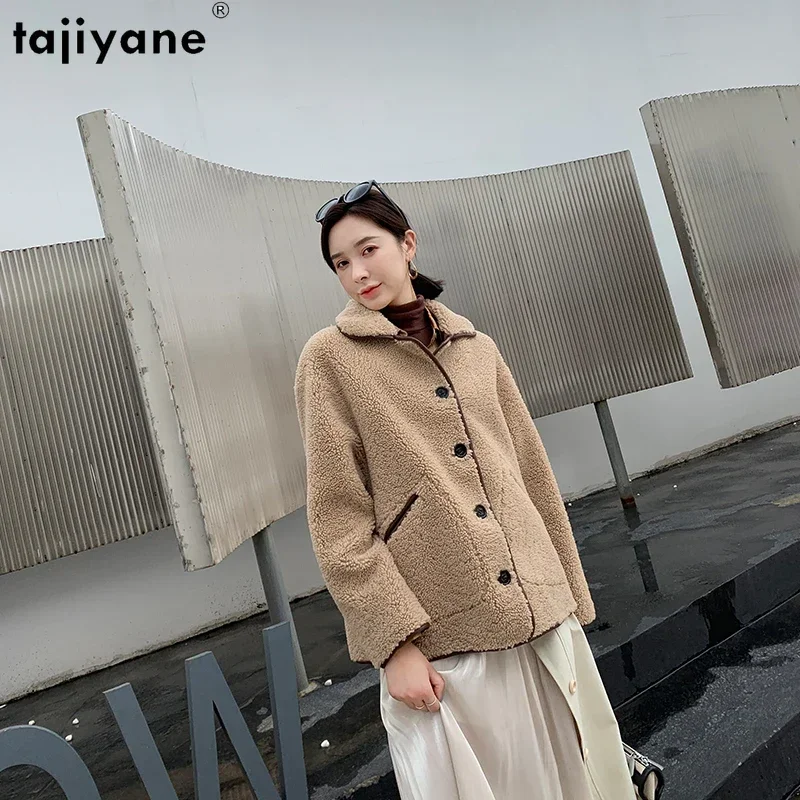 

Tajiyane Natural Merino Sheep Fur Coats for Women 2023 Winter Korean Real Fur Coat Casaco Womens Leather Jacket Loose Fur Jacket