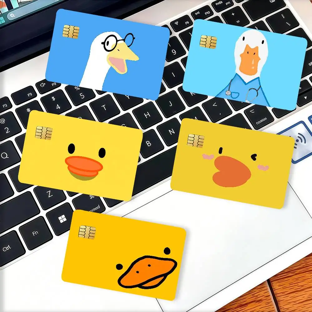 Yellow Classic Rubber Duck Credit Card Decorative Card Stickers Suitable For Bank Cards Metro Transit Anti-scratch Gift 4PCS