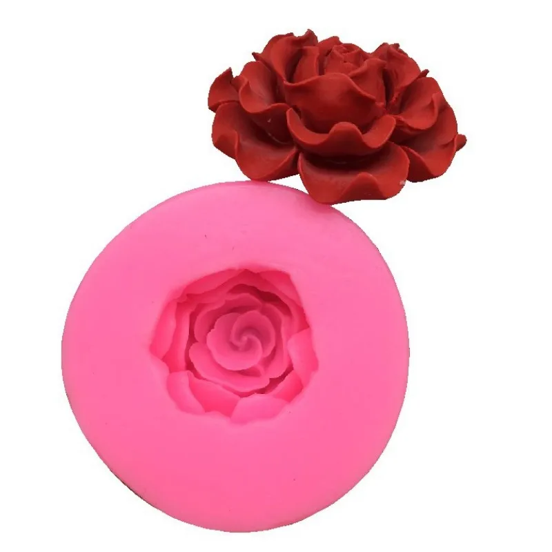 3D Carnation Peony Flower Cake Rimmed Silicone Mold DIY Fondant Cake Decoratio Chocolate Birthday Baking Tools Candle Resin Mold