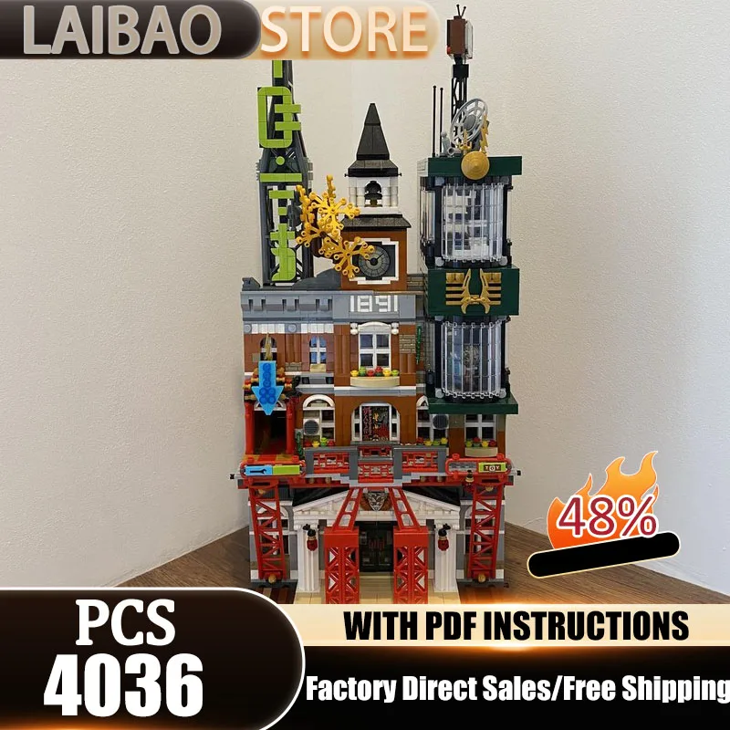 

Модель городского здания, строительные блоки MOC, технологические кирпичики телевизионной станции NGTV, рождественский конструктор, игрушки-уличные пейзажи, подарки