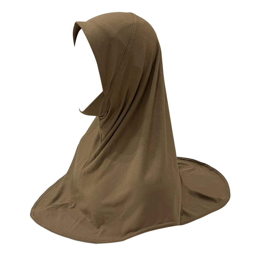 

Детский мусульманский арабский хиджабصلersa шарф для девочек, школьный однотонный детский головной убор, шаль, исламский головной платок 5-10 лет