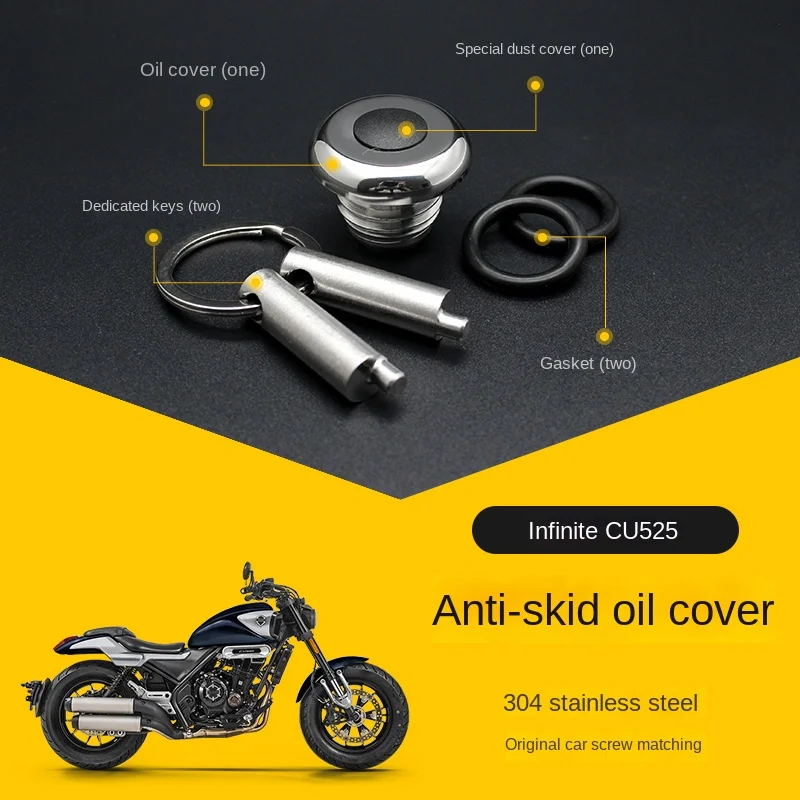 

FOR Loncin VOGE CU525 CU-525 Anti-theft Oil Cover Oil Dipstick Cu525 Stainless Steel Anti-Theft Anti-pry Oil Cover