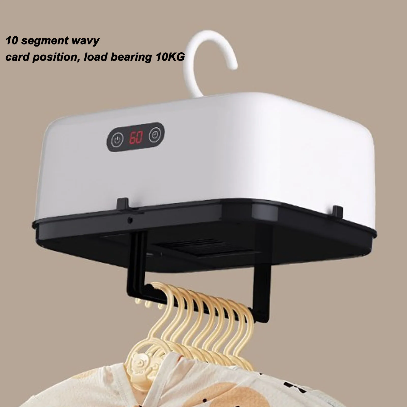 مجفف ملابس محمول قابل للطي، آلة تجفيف كهربائية صغيرة للسفر 100‐240 فولت، قابس أمريكي، أبيض