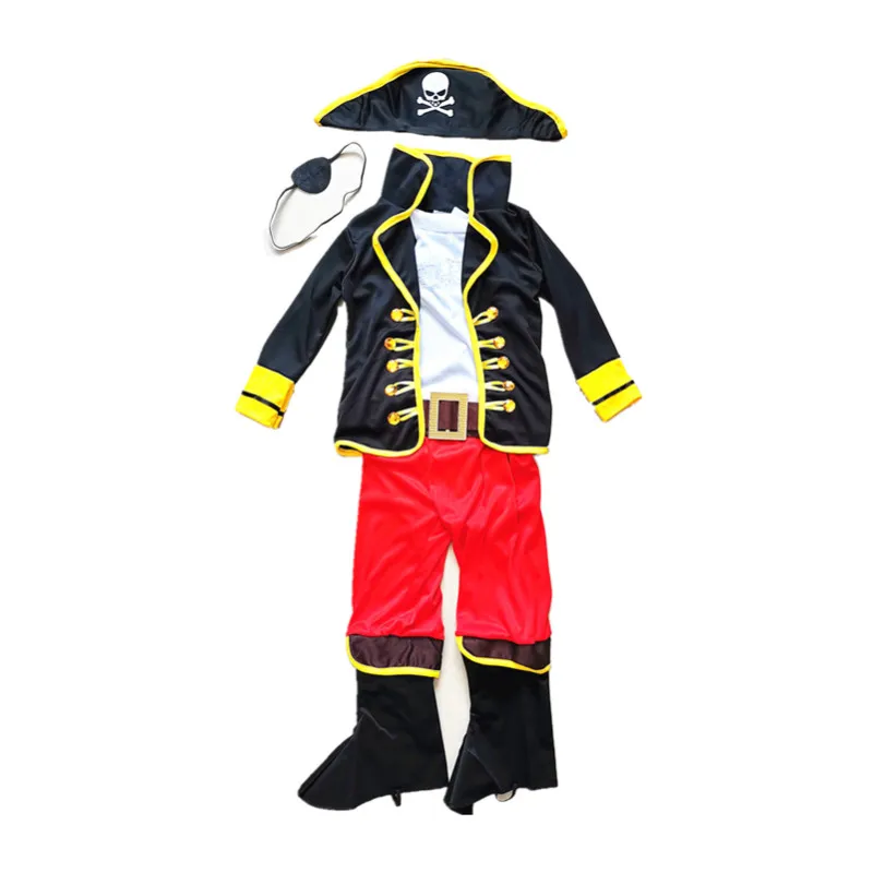 Children Carnival Boys Pirate Cosplay Costume Kids Girls Caribbean Birthday Party Clothes Sets Dress