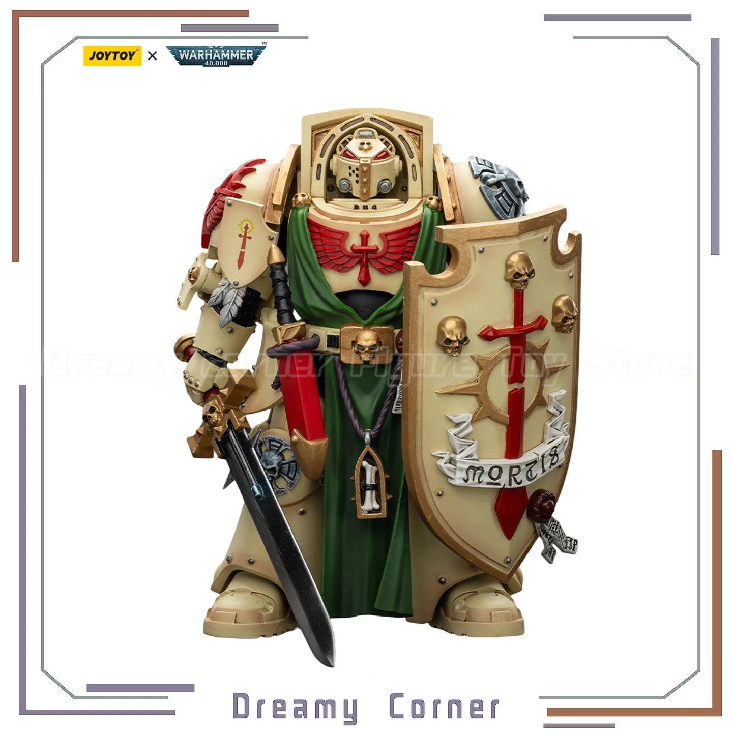 

【В наличии】Фигурка JOYTOY Warhammer 40K Dark Angels Deathwing Knight 3 с силовым мечом и штормовым щитом, масштаб 1/18