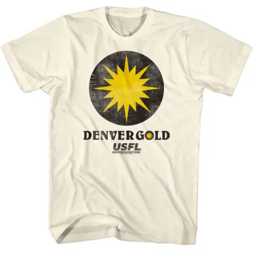 Camiseta con logotipo de Denver Gold para hombre, equipo de la liga de fútbol americano de Colorado, USFL