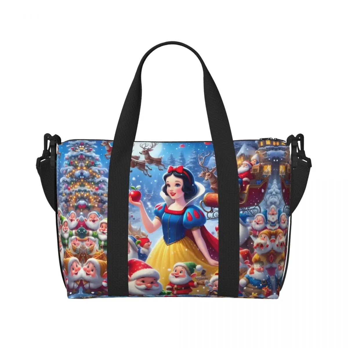 

Custom Snow White And The Seven Dwarfs Groceries Tote Shopping Bag Women Big Capacity Fashion Film Beach Gym Travel Bags