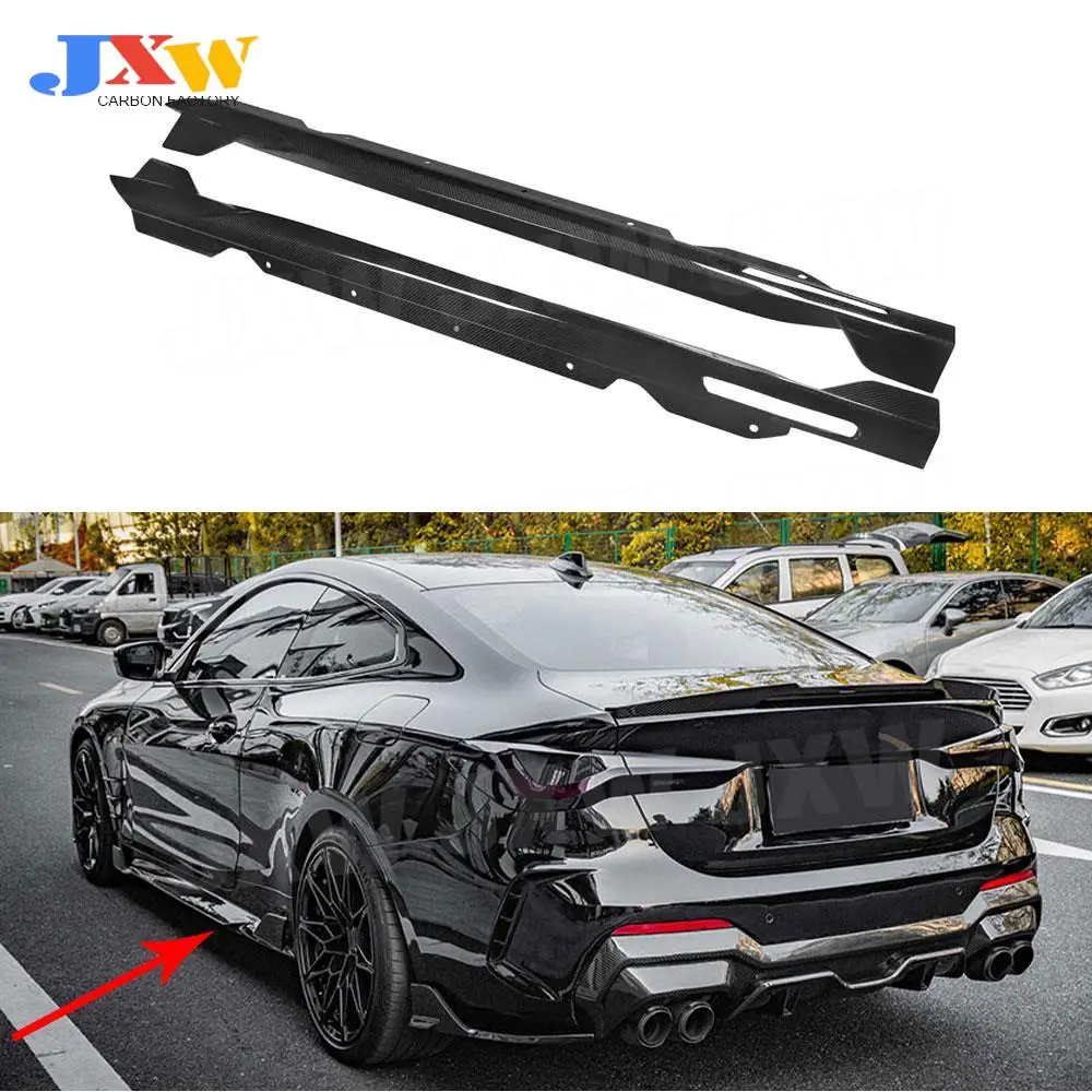 

2Pcs For BMW 4 Series G22 G23 Coupe 2021 + Side Skirt Extension Rocker Panel Body Kit Lip Splitters Car Accessories