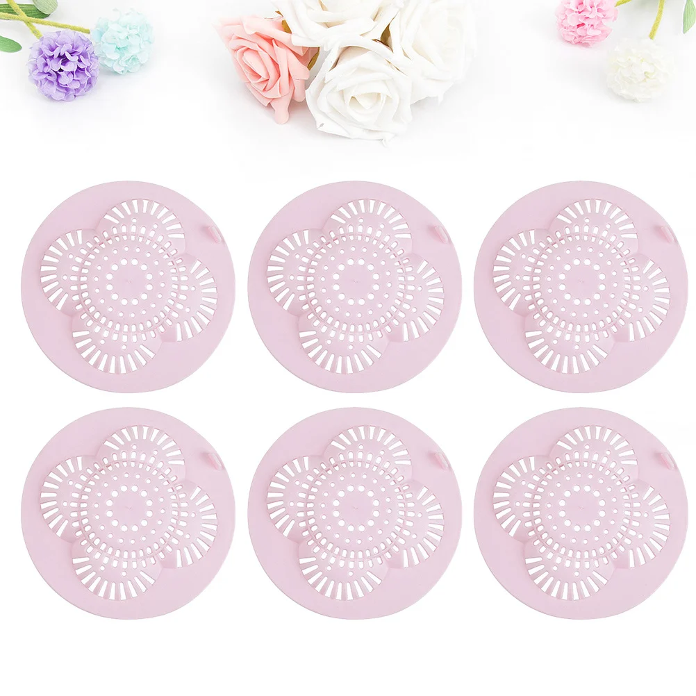 

6Pcs Anti-Blocking Floor Drain Covers Kitchen Sink Strainer Plugs Hair Food Debris Filter Sealing Pads for Bathroom Laundry
